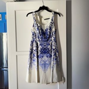 Karen Millen skater dress in size 8 - blue and white